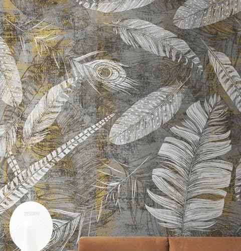 MEIZONGHUOJI Selbstklebend Tapete Retro Federn Tapete 45 * 600CM Selbstklebende Folie Abnehmbar Vinyl Klebefolie Wasserdicht Dekorfolie für Wohnzimmer Schlafzimmer Küche Wand Möbel MEIZONGHUOJI Selbstklebend Tapete Retro Federn Tapete 45 * 600CM Selbstklebende Folie Abnehmbar Vinyl Klebefolie Wasserdicht Dekorfolie für Wohnzimmer Schlafzimmer Küche Wand Möbel von MEIZONGHUOJI
