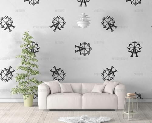 MEIZONGHUOJI Selbstklebend Tapete Riesenrad Cartoon Schwarz Weiß Tapete 45 * 300Cm Selbstklebende Folie Abnehmbar Vinyl Klebefolie Wasserdicht Dekorfolie Für Wohnzimmer Schlafzimmer Küche Wand Möbel MEIZONGHUOJI Selbstklebend Tapete Riesenrad Cartoon Schwarz Weiß Tapete 45 * 300Cm Selbstklebende Folie Abnehmbar Vinyl Klebefolie Wasserdicht Dekorfolie Für Wohnzimmer Schlafzimmer Küche Wand Möbel von MEIZONGHUOJI