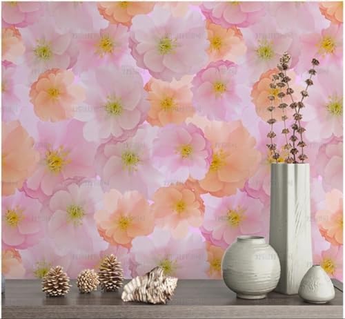 MEIZONGHUOJI Selbstklebend Tapete Rosa Blumen Tapete 45 * 300Cm Selbstklebende Folie Abnehmbar Vinyl Klebefolie Wasserdicht Dekorfolie Für Wohnzimmer Schlafzimmer Küche Wand Möbel von MEIZONGHUOJI
