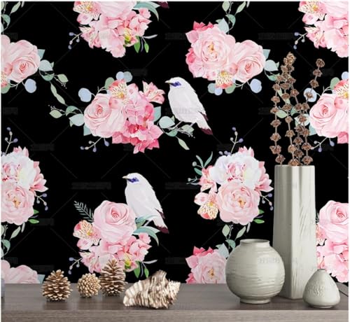 MEIZONGHUOJI Selbstklebend Tapete Rose Blume Vogel Schwarz Tapete 45 * 300Cm Selbstklebende Folie Abnehmbar Vinyl Klebefolie Wasserdicht Dekorfolie Für Wohnzimmer Schlafzimmer Küche Wand Möbel MEIZONGHUOJI Selbstklebend Tapete Rose Blume Vogel Schwarz Tapete 45 * 300Cm Selbstklebende Folie Abnehmbar Vinyl Klebefolie Wasserdicht Dekorfolie Für Wohnzimmer Schlafzimmer Küche Wand Möbel von MEIZONGHUOJI
