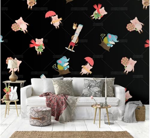 MEIZONGHUOJI Selbstklebend Tapete Tier Cartoon Schwarz Tapete 45 * 300Cm Selbstklebende Folie Abnehmbar Vinyl Klebefolie Wasserdicht Dekorfolie Für Wohnzimmer Schlafzimmer Küche Wand Möbel von MEIZONGHUOJI