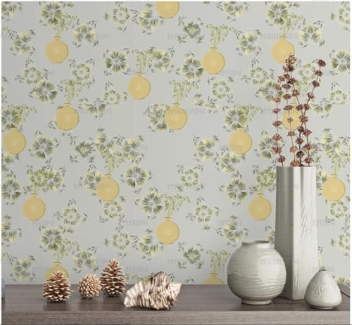 MEIZONGHUOJI Selbstklebend Tapete Vase Blumen Grau Tapete 45 * 300Cm Selbstklebende Folie Abnehmbar Vinyl Klebefolie Wasserdicht Dekorfolie Für Wohnzimmer Schlafzimmer Küche Wand Möbel von MEIZONGHUOJI