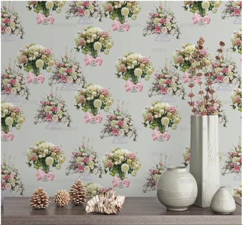 MEIZONGHUOJI Selbstklebend Tapete Vase Blumenstrauß Grau Tapete 45 * 300Cm Selbstklebende Folie Abnehmbar Vinyl Klebefolie Wasserdicht Dekorfolie Für Wohnzimmer Schlafzimmer Küche Wand Möbel von MEIZONGHUOJI