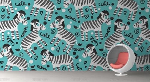 MEIZONGHUOJI Selbstklebend Tapete Zebra Cartoon blau 45 * 600CM Selbstklebende Folie Abnehmbar Vinyl Klebefolie Wasserdicht Dekorfolie für Wohnzimmer Schlafzimmer Küche Wand Möbel MEIZONGHUOJI Selbstklebend Tapete Zebra Cartoon blau 45 * 600CM Selbstklebende Folie Abnehmbar Vinyl Klebefolie Wasserdicht Dekorfolie für Wohnzimmer Schlafzimmer Küche Wand Möbel von MEIZONGHUOJI