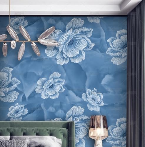 MEIZONGHUOJI Selbstklebend Tapete blaue Blumen 45 * 600CM Selbstklebende Folie Abnehmbar Vinyl Klebefolie Wasserdicht Dekorfolie für Wohnzimmer Schlafzimmer Küche Wand Möbel MEIZONGHUOJI Selbstklebend Tapete blaue Blumen 45 * 600CM Selbstklebende Folie Abnehmbar Vinyl Klebefolie Wasserdicht Dekorfolie für Wohnzimmer Schlafzimmer Küche Wand Möbel von MEIZONGHUOJI