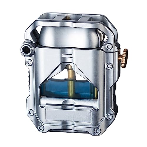 Transparenter Öltank-Kerosinfeuerzeug, kreatives mechanisches Feuerzeug aus Metall, vorübergehend winddichter, transparenter Kraftstofftank-Anti-Breaker, an Kollegen, Väter und Freunde senden (Color von MEJEJO