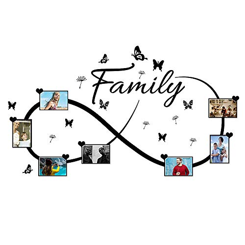 72x128cm (BxL) Wandtattoo Bilderrahmen Familie mit 7 Fotorahmen selbstklebend Wandbilder Wandsticker Foto-rahmen Aufkleber Wand Deko Sprüche für Wohnzimmer Flur Modern von MEJOSER