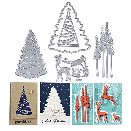 MEJOSER 3 Stück Weihnachtsbaum Stanzschablone Scrapbooking Stanzschablone Carbon für Papier Karte Geburtstag Party Hochzeit Geschenk Basteln Dekoration von MEJOSER