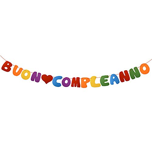 MEJOSER BUONCompleanno Girlande Banner in Italienisch von MEJOSER