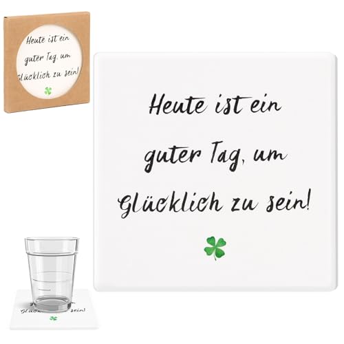 MEJOSER Geschenke für Frauen Beste Freundin Mutmacher Geschenk Untersetzer Glückbringer Silvester Geburtstag Mama Schwester Kollegin Heute ist EIN Guter Tag von MEJOSER