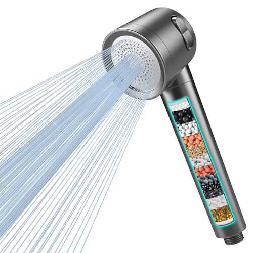 Duschkopf mit Filter MEKO Hochdruck Handbrause mit 15 Schichten Filtersystem, 1,5M Schlauch 3 Strahlarten Wassersparender Duschkopf für Entfernen vom Rest-Chlor, harten Wasser, Schwermetall von MEKO