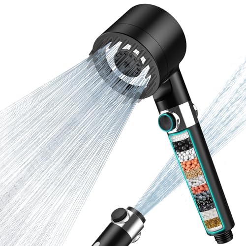 Duschkopf mit Filter MEKO Hochdruck Handbrause mit Filtration in 15 Schichten 1,5M Schlauch 3 Strahlarten Sparduschkopf für Entfernen vom harten Wasser, Rest-Chlor, Bakterien und Schwermetall Svhwarz Duschkopf mit Filter MEKO Hochdruck Handbrause mit Filtration in 15 Schichten 1,5M Schlauch 3 Strahlarten Sparduschkopf für Entfernen vom harten Wasser, Rest-Chlor, Bakterien und Schwermetall Svhwarz von MEKO