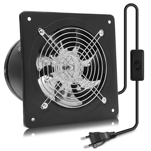 MEKOTRIN Abluftventilator mit Schalter, Leiser, Am Fenster Montierter Lüftungsventilator mit 3 Löchern für Küchenhaube, Badezimmer, Industrielle Nutzung (10 Zoll 100W) von MEKOTRIN