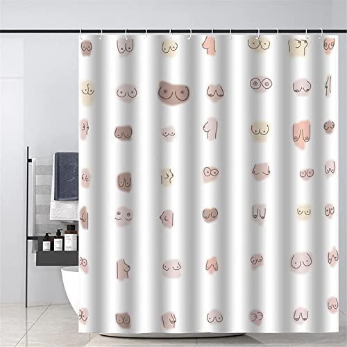 Design Duschvorhang Boobs Badvorhang Wasserdichtes Tuch Stoff Badezimmer Dekor Set Mit Haken Duschvorhänge 180x180cm von MEKPAM