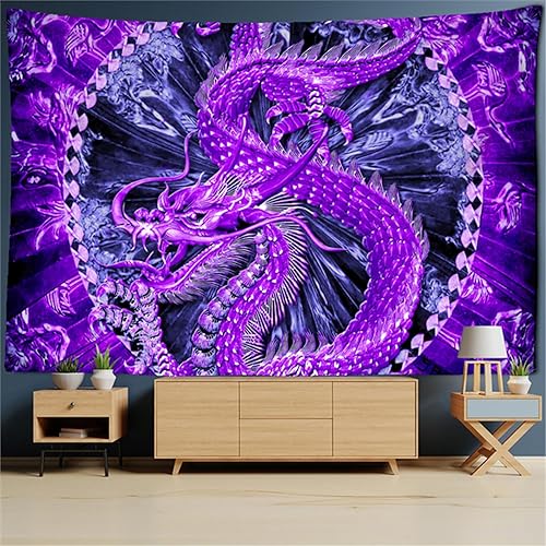 Drachen Totem Wandteppich Cartoon Schloss Wandbehang Zimmer Teppich Tagesdecke Strandmatte Wohnkultur Wandteppiche Kunst 200x150cm von MEKPAM