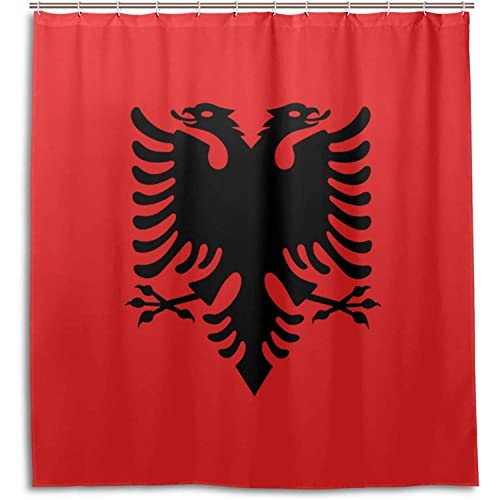 Flagge Von Albanien Wasserdichter Polyester Duschvorhang Für Badezimmer 180X180cm von MEKPAM