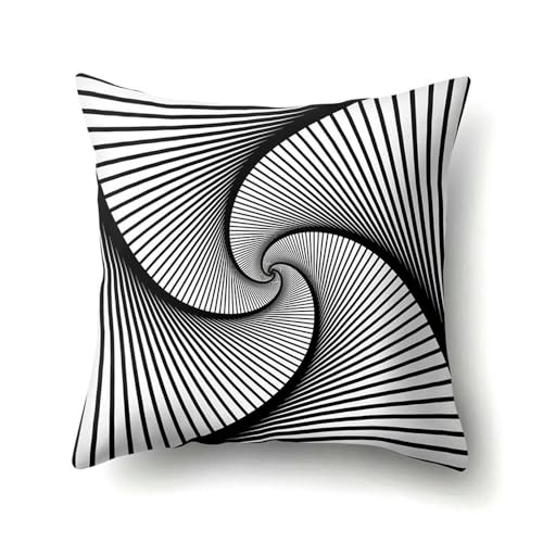 MEKPAM 4 Pieces Europäischer Und Amerikanischer Geometrischer Abstrakter Gedrehter Schwarz-Weißer Kissenbezug Modischer Kissenbezug Für Zu Hause von MEKPAM