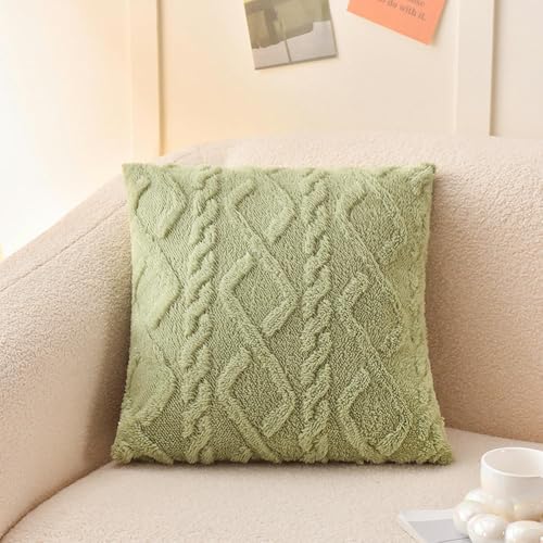 MEKPAM 4 Pieces Plüsch-Kissenbezug Jacquard Geometrischer Kissenbezug Sofa Wohnzimmer Rückenlehne Quadratischer Kissenbezug von MEKPAM