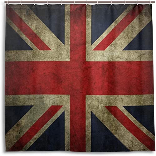 MEKPAM Badvorhang Retro England Flagge Polyestergewebe Bad Duschvorhang 180X180cm von MEKPAM