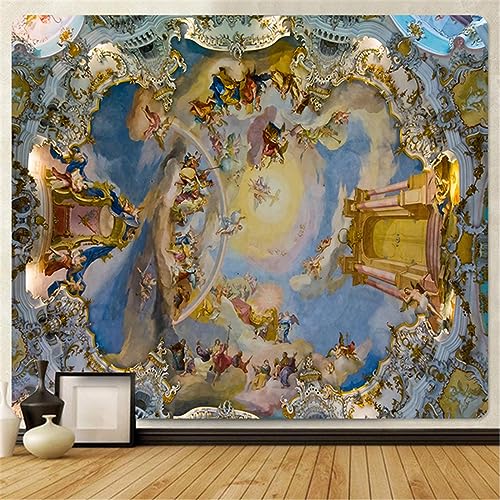 MEKPAM Christliche Kirche Wandbild Hauptdekoration Wandteppich Böhmische Dekoration Wandbehang Szene Hintergrund Stoff 230x180cm von MEKPAM