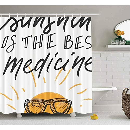 MEKPAM Duschvorhang Sunshine Your Sunshine Das Beste Medizin-Badezimmer-Set mit Haken 180x180cm von MEKPAM