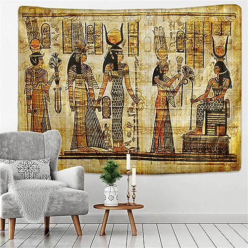 MEKPAM Goldener Wandteppich Aus Dem Alten Ägypten Wandbehang Retro-Kultur Gedruckt Ägyptische Wandteppiche Wandtuch Heimdekoration Vintage-Wandteppich 230x180cm von MEKPAM