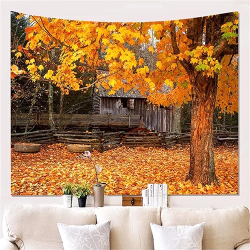 MEKPAM Heimtextilien Herbst Baum Druck Wandteppich Wald Wandbehang Wandteppich Naturlandschaft Wandteppich Hintergrundwand 150x100cm von MEKPAM
