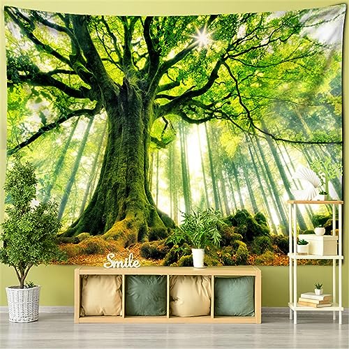 MEKPAM Hoch Aufragender Baum Wald Wandteppich Wandbehang Natürliche Landschaft Hexerei Böhmischer Stil Hintergrund Stoff Wohnkultur 150x130cm von MEKPAM