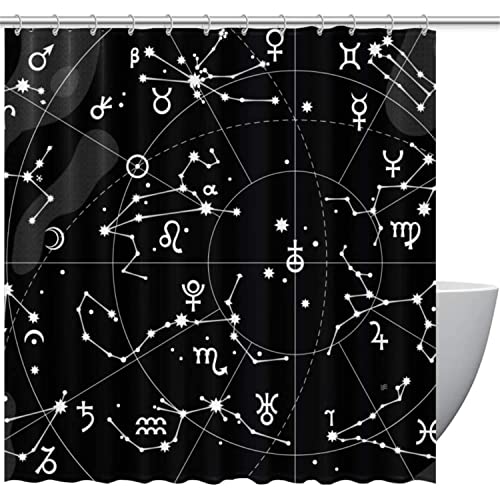 MEKPAM Konstellationen von Zodiac Planets Duschvorhang wasserdichte Badezimmer-Duschvorhänge 180x180cm von MEKPAM
