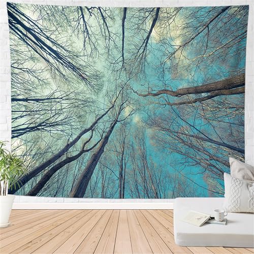 MEKPAM Natur Wald Landschaft Wandteppich Baum Bild Boho Dekor Teppich Wohnheim Dekorative Wandteppiche Decke Teppich 230x180cm von MEKPAM