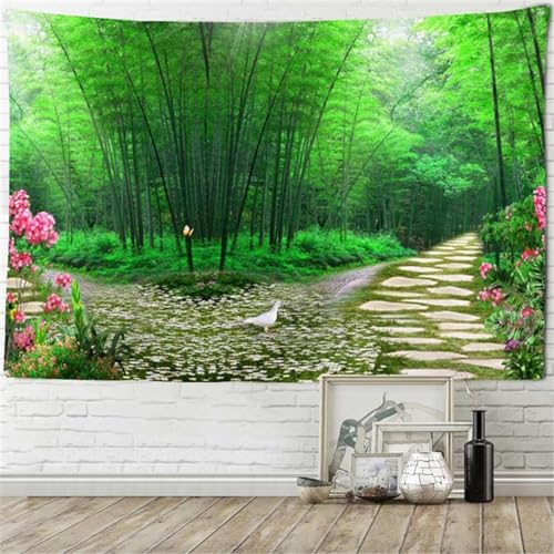 MEKPAM Naturlandschaft Wandteppich Wald Wasserfall Blume Wandbehang Heimtextilien Dekoration Wandteppich Schlafsofa Bettlaken Raumdekor 230x180cm von MEKPAM