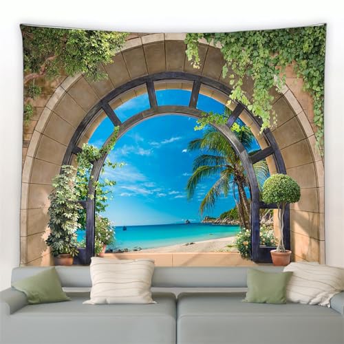 MEKPAM Sommer Ozeanlandschaft Wandteppich Strand Palmen Vögel Naturlandschaft Wandteppiche Modernes Wohnzimmer Zimmerdekor Wandbehang Matte 230x180cm MEKPAM Sommer Ozeanlandschaft Wandteppich Strand Palmen Vögel Naturlandschaft Wandteppiche Modernes Wohnzimmer Zimmerdekor Wandbehang Matte 230x180cm von MEKPAM