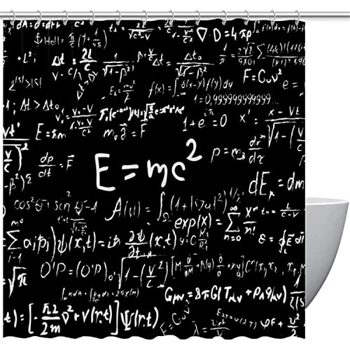 MEKPAM Tafel Wissenschaftliche Formeln Berechnungen Physik Und Mathematik Wasserdichter Duschvorhang Aus Polyester Mit Duschhaken Für Badezimmer 180X180cm von MEKPAM