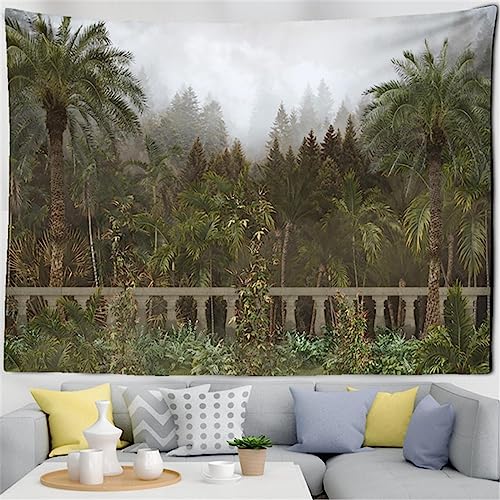 MEKPAM Tropischer Botanischer Garten-Wandteppich Wandbehang Bohemian-Stil Natürliche Landschaft Palme Wandkunst Ästhetisches Dekor 200x150cm von MEKPAM