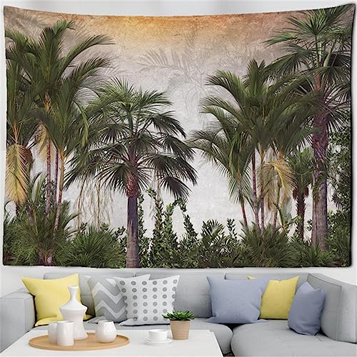 MEKPAM Tropischer Botanischer Garten-Wandteppich Wandbehang Bohemian-Stil Natürliche Landschaft Palme Wandkunst Ästhetisches Dekor 230x180cm von MEKPAM