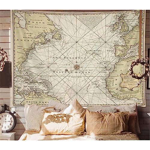 MEKPAM Vintage Weltkarte Retro Wandteppich Welt Geografische Verteilung Topographie Wandbehang Dekor Für Schlafzimmer Wohnzimmer Wohnheim 150x100cm von MEKPAM