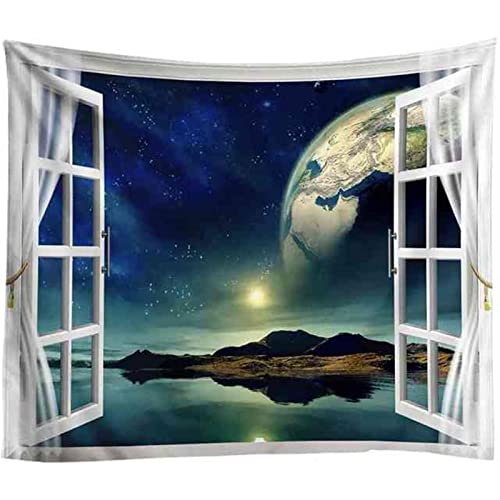 MEKPAM Wandteppich Galaxie Wandbehang Teppich Wandbehang Mond Planet Nordlichter Wohnkultur Wanddecke Stoff 150x100cm von MEKPAM