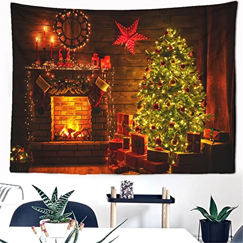 MEKPAM Weihnachten Kamin Wandteppich Heimtextilien Wohnzimmer Wohnheim Schlafzimmer Badezimmer Küche Wandbehänge Dekor 230x180cm von MEKPAM