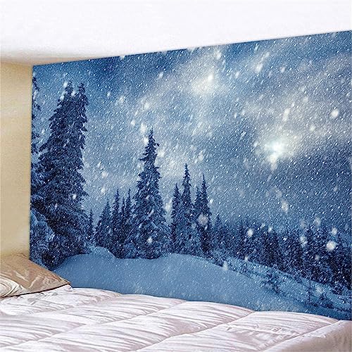 MEKPAM Weihnachtsschneeszene Heimtextilien Wandteppich Weihnachtsbaum Böhmisches Wandbild Wandbehang 230x180cm von MEKPAM