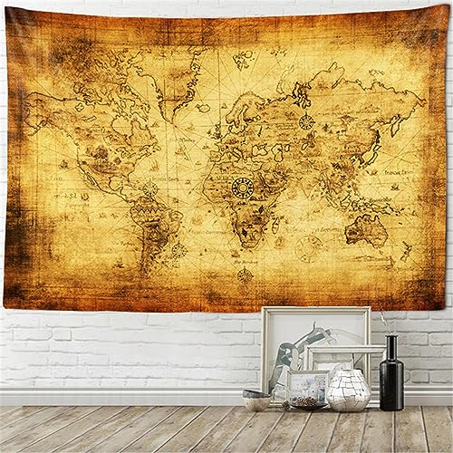 MEKPAM Weltkarte Wandteppich Im Nordischen Stil Zum Aufhängen Polyester Strandtuch Polyester Dünne Decke Yoga-Schal Matte 150x100cm von MEKPAM