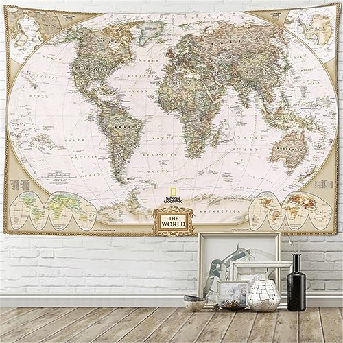 MEKPAM Weltkarte Wandteppich Im Nordischen Stil Zum Aufhängen Polyester Strandtuch Polyester Dünne Decke Yoga-Schal Matte 150x100cm von MEKPAM
