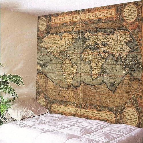 MEKPAM Wohnkultur Vintage Weltkarte Wandteppich Wandbehang Dekoration Wohnzimmer Schlafzimmer 230x180cm MEKPAM Wohnkultur Vintage Weltkarte Wandteppich Wandbehang Dekoration Wohnzimmer Schlafzimmer 230x180cm von MEKPAM