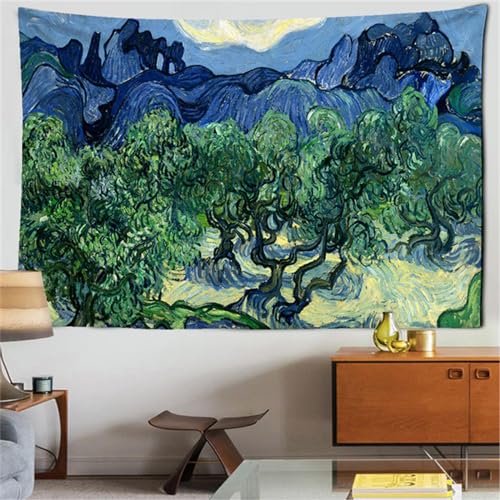 Stern Mond Nacht Van Gogh Malerei Gedruckt Wohnzimmer Dekoration Wandbehang Wandteppich Yogamatte Teppich Wohnkultur Kunst 230x180cm von MEKPAM