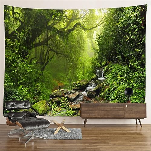 Wohnkultur Landschaft Wasserfall Wandteppich Wandbehang Blume Mystisch Wald Baum Wandteppich Kunst Ästhetische Raumdekoration 230x180cm von MEKPAM