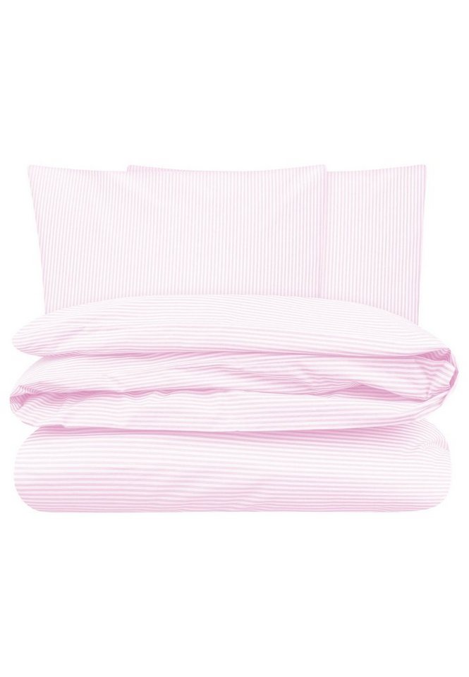Bettwäsche Perkal Bettwäsche Set MAJULI Stripes, MELA, Im Set: ein Bettdecken- und ein Kopfkissenbezug von MELA