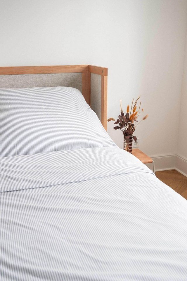 Bettwäsche Perkal Bettwäsche Set MAJULI Stripes, MELA, Im Set: ein Bettdecken- und ein Kopfkissenbezug von MELA