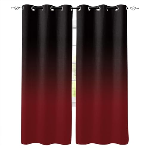 MELABE Schwarz Rot Blickdicht Vorhänge, Farbverlauf Deko Gardinen mit Ösen für Wohnzimmer Schlafzimmer 2er Set 2 x 70B x 160H cm MELABE Schwarz Rot Blickdicht Vorhänge, Farbverlauf Deko Gardinen mit Ösen für Wohnzimmer Schlafzimmer 2er Set 2 x 70B x 160H cm von MELABE