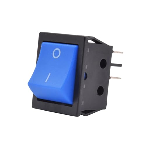 MELEDFCFK Hochleistungs-KCD4-201-Wippschalter, kein Licht, 30 A, 250 V AC, EIN/AUS, DPDT-Schalter, zweipolig, Einzelwurf(Blue Actuator,30A 250VAC) von MELEDFCFK