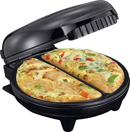 Melissa 16250086 Omlett Maker Kontaktgrill-750 Watt Omeletts schnell, einfach und ohne Anhaften zubereiten, 750, Edelstahl, Schwarz von MELISSA