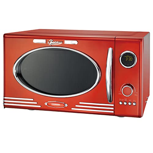 MELISSA 16330129 Retro Mikrowelle/1000 Watt/23 Liter Garraum,Design Mikrowelle mit Grill/Rot metalic von MELISSA
